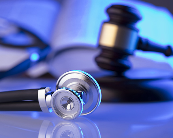 Doctor's stethoscope and a gavel